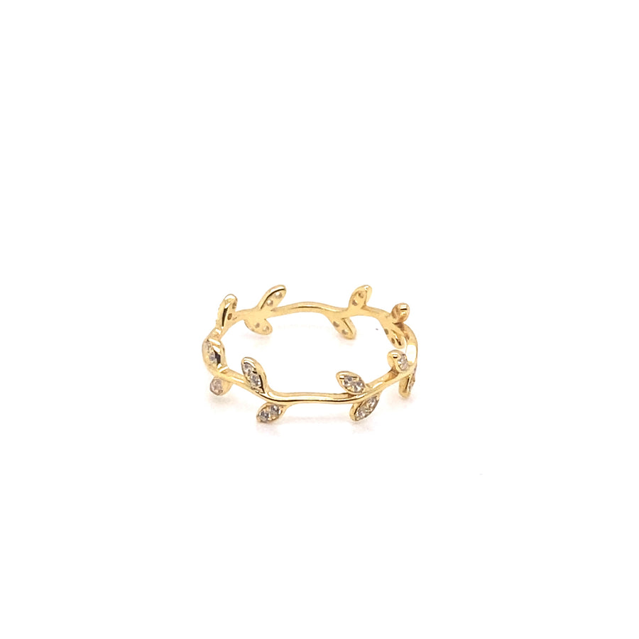 Gold Leaf Eternity Band Ring