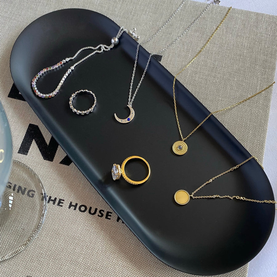 Moon Silver / Gold Dainty Pendant Necklace