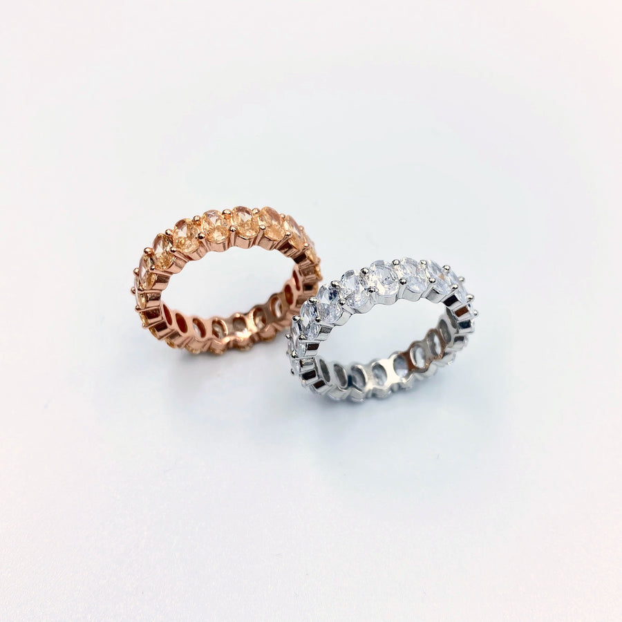 Silver / Rosegold Oval Stacking Eternity Band