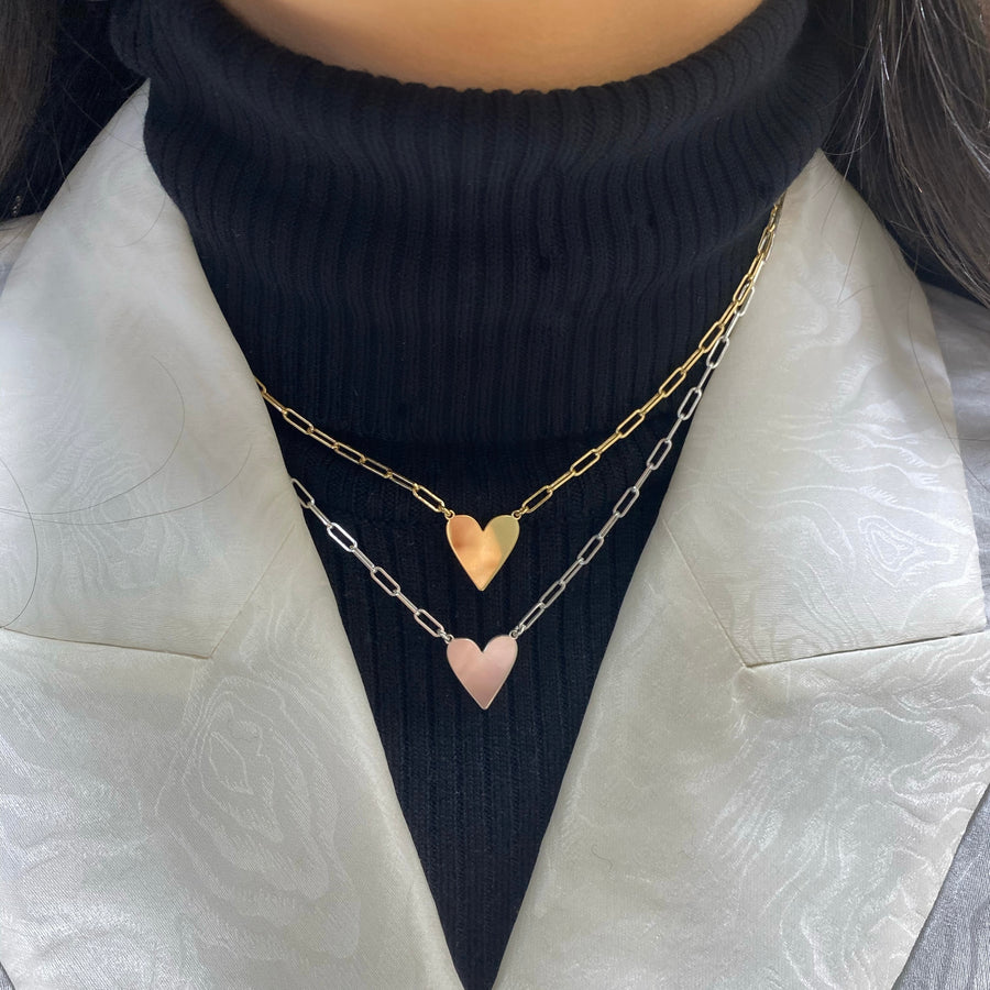 Gold / Silver Heart Link Necklace