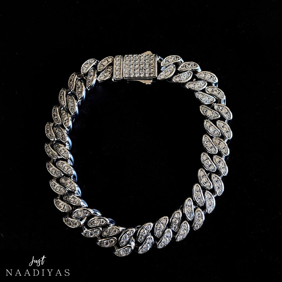 SILVER MIAMI CUBAN LINK BRACELET WWW.JUSTNAADIYAS.COM