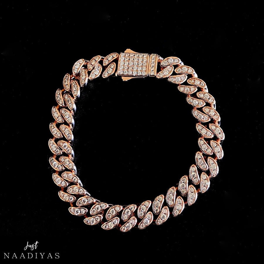 ROSEGOLD MIAMI CUBAN LINK BRACELET WWW.JUSTNAADIYAS.COM