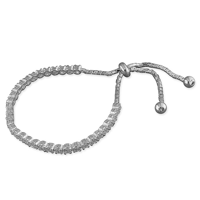 Silver Classic Adjustable Tennis Bracelet