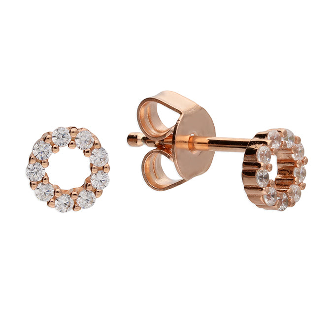 Circle Of Life Stud Earrings Silver / Rosegold