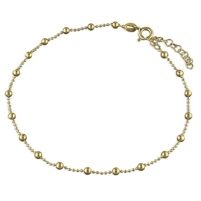 Gold Beaded Chain Anklet