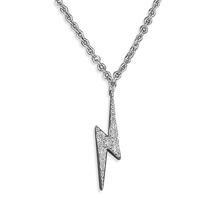 Silver Lightening Bolt Necklace