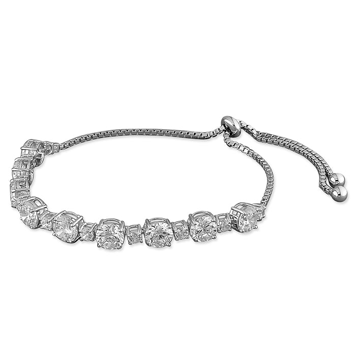 Sterling Silver Tennis Multi Cut Bracelet