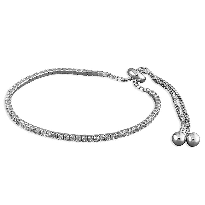 2mm Silver Adjustable Tennis Bracelet