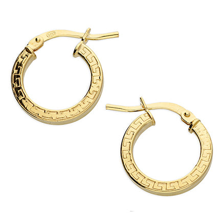Gold / Silver Greek Pattern Mini Hoop Earrings