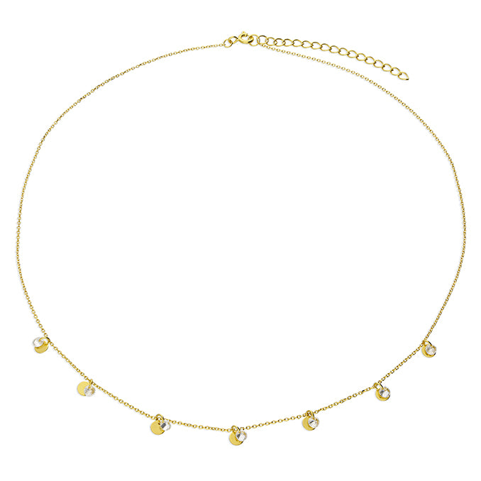 Dainty Gold Drop Disc Necklace