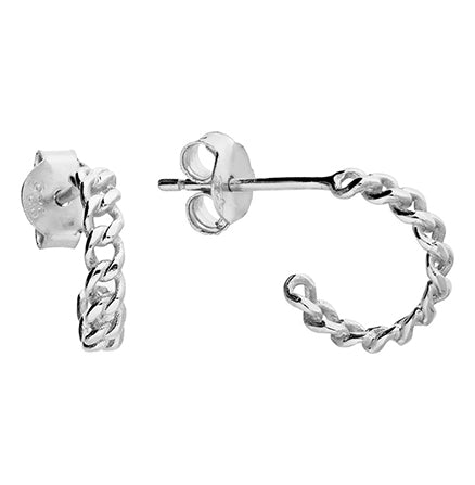 Gold / Silver Link Chain Huggie Hoop Earrings