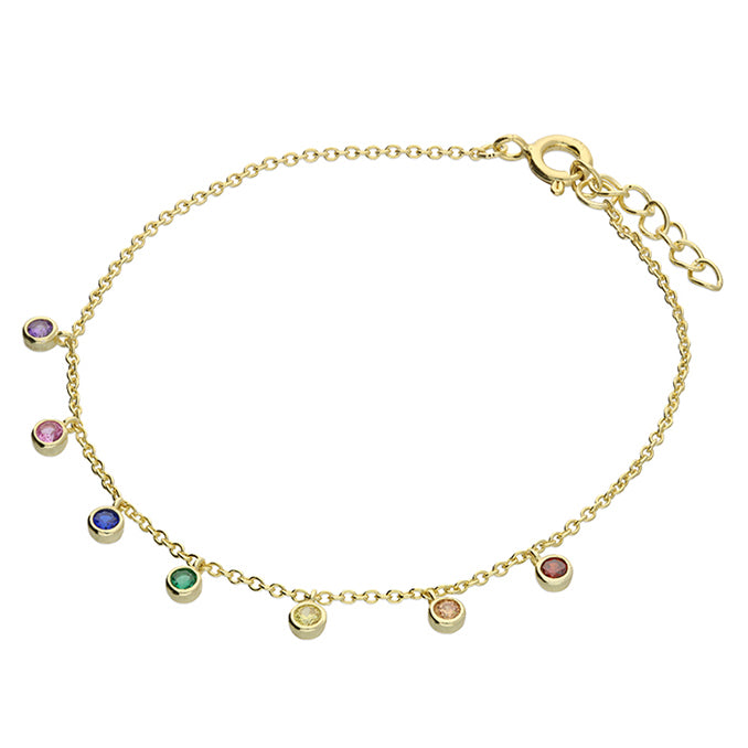 Rainbow Droplet Gold Bracelet