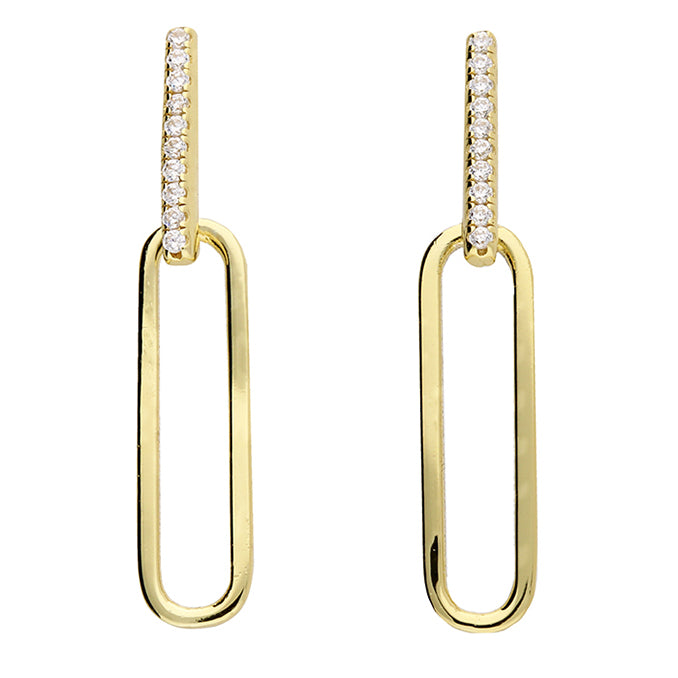Gold / Silver Paperclip Link Earrings