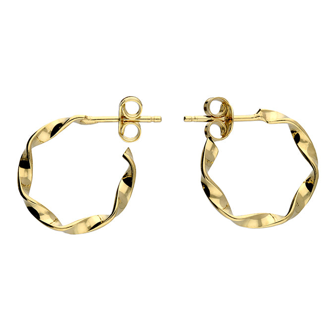 Gold Twisted Hoop Earrings