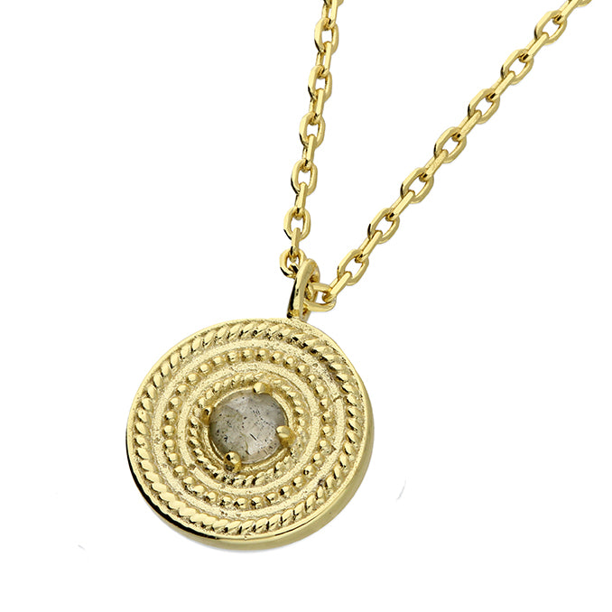 Gold Labradorite Pendant Necklace
