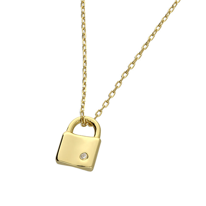 Gold Pandlock Dainty Chain Necklace