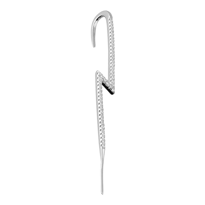 Silver Zigzag Single Ear Pin