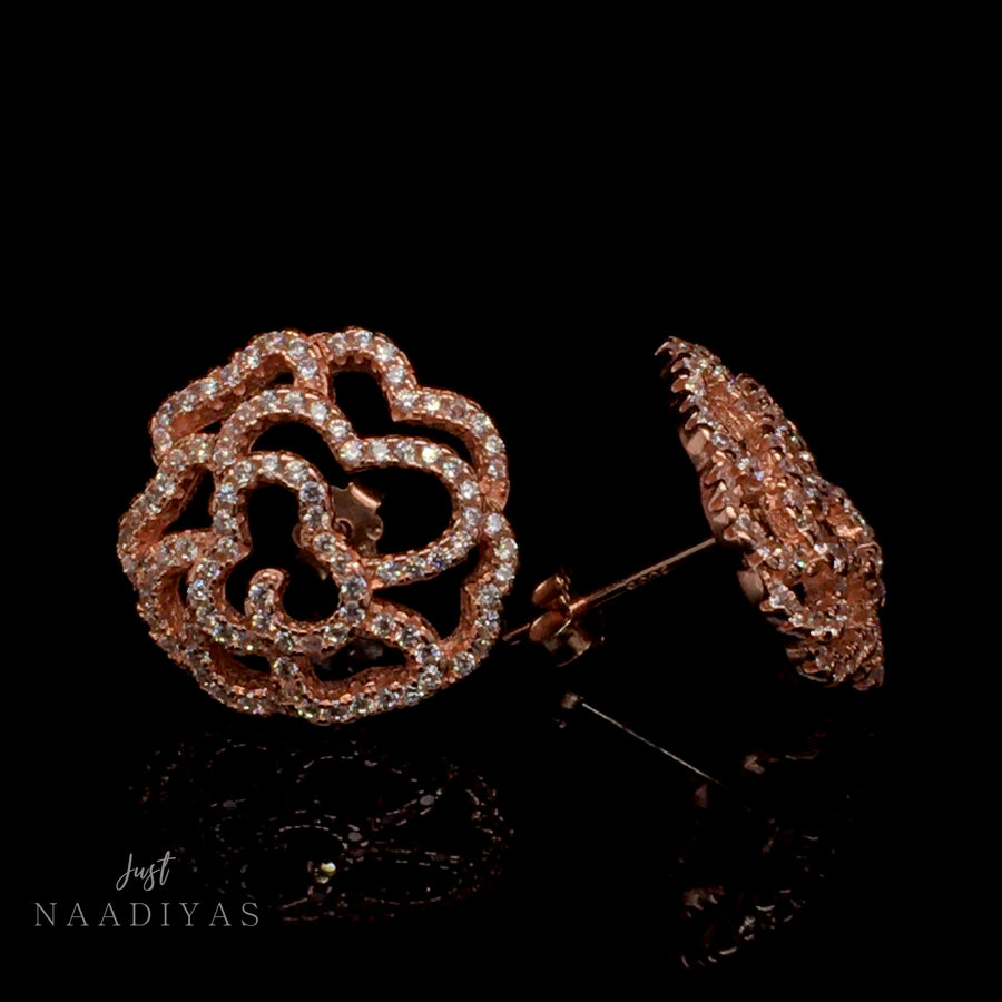 Sterling Silver Rose Earrings justnaadiyas.com