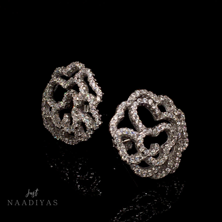 Sterling Silver Rose Earrings justnaadiyas.com