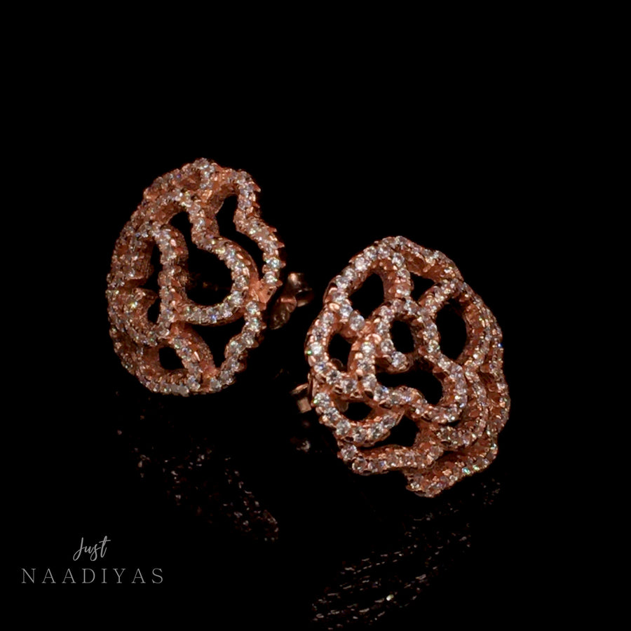 Sterling Silver Rose Earrings justnaadiyas.com