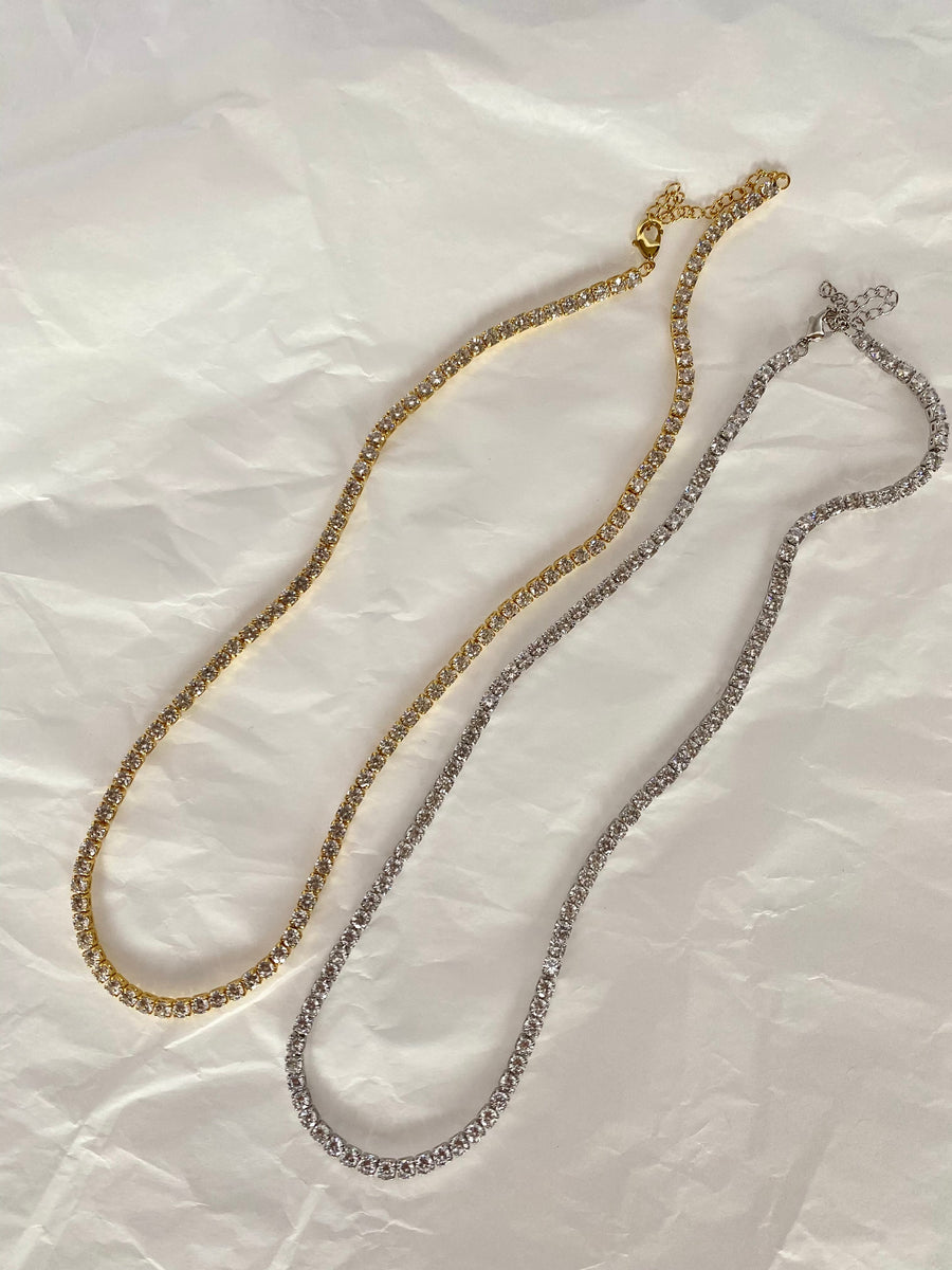 Gold / Silver Tennis Necklace (2mm)