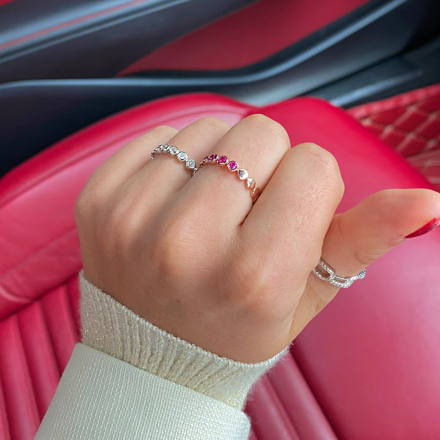 Rosegold Pink Gem Eternity Ring