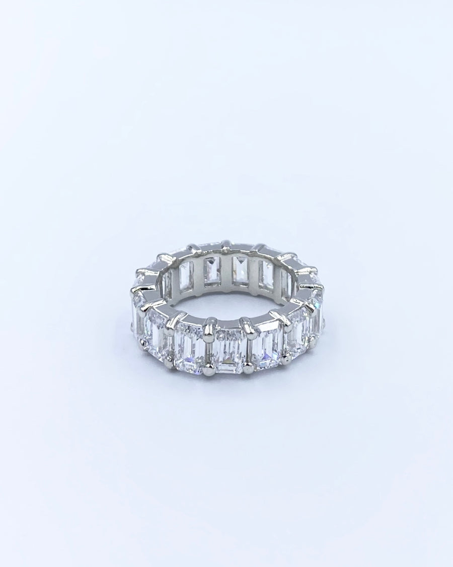 Silver Chunky Baguette Eternity Ring