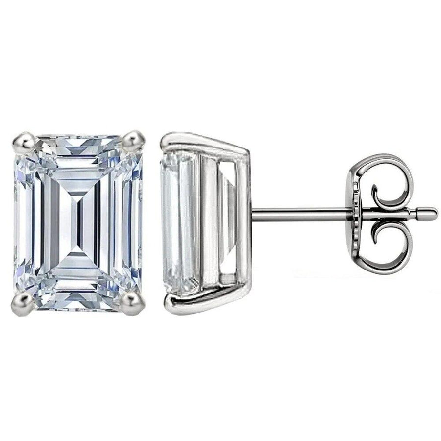 Emerald Cut Stud Earrings