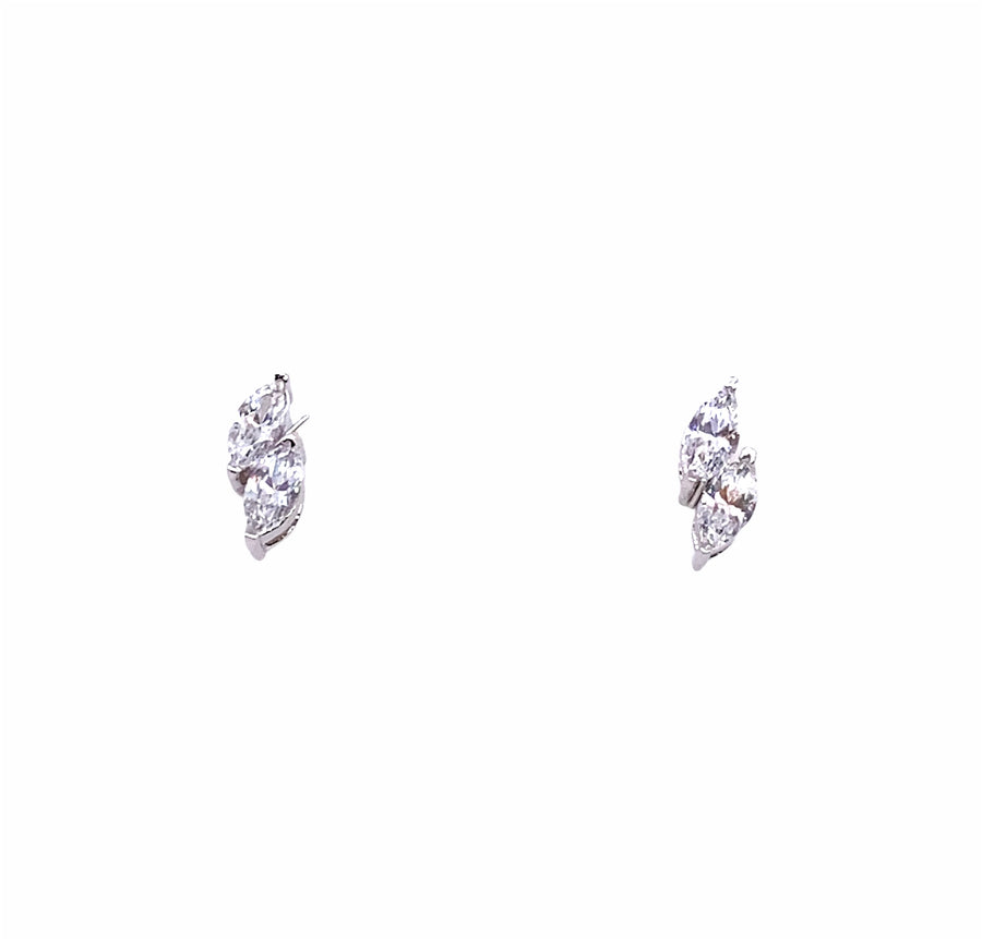 Double Marquise Cut Stud Earrings