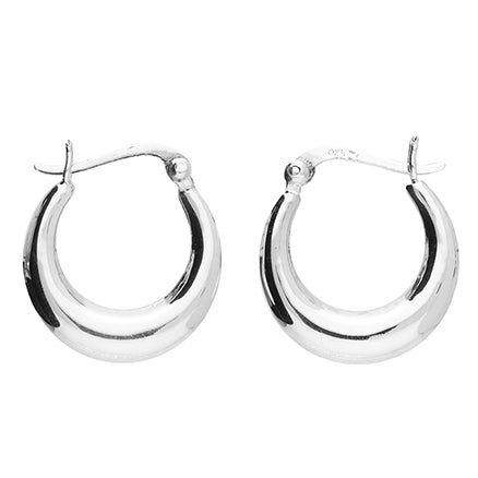 Abstract Silver Hoop Earrings