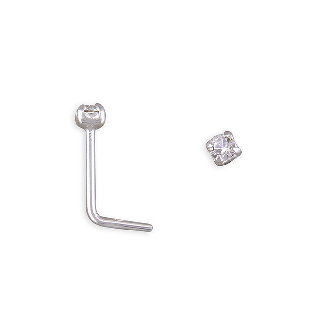 Sterling Silver Crystal Nose Stud (Set of 2)