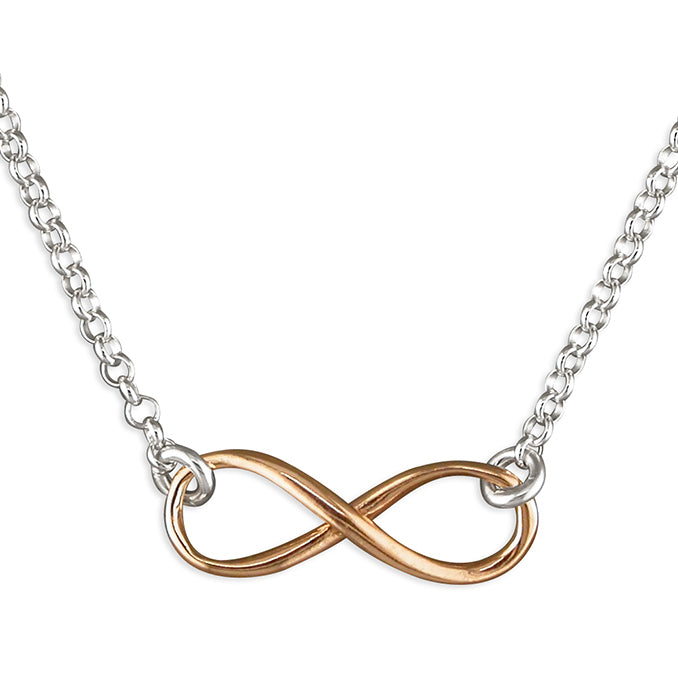 Solid Infinity Choker Necklace Silver / Rosegold