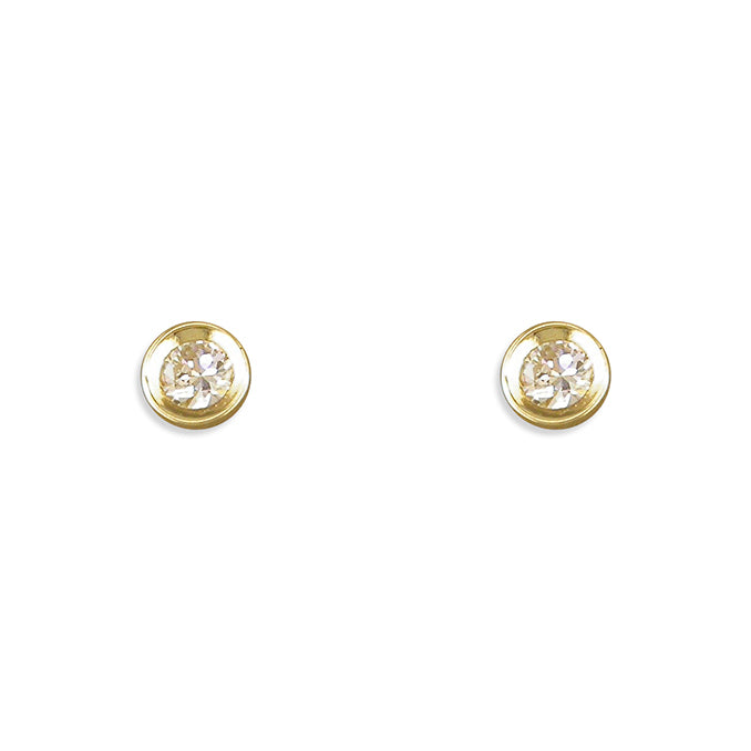 9ct Gold Cup-Set Stud Earrings