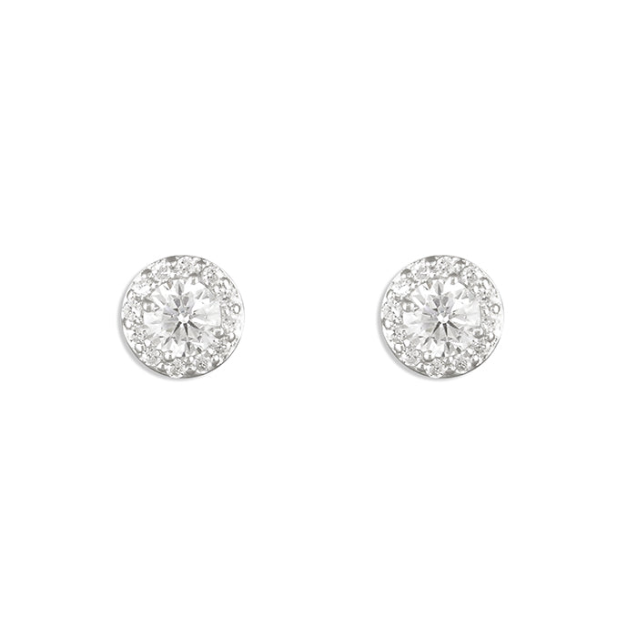 9ct White Gold Classic Round Cut Studs