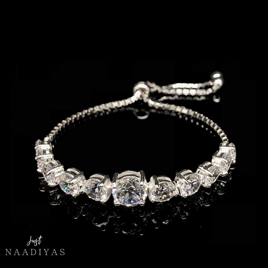 classic sterling silver tennis bracelet www.justnaadiyas.com