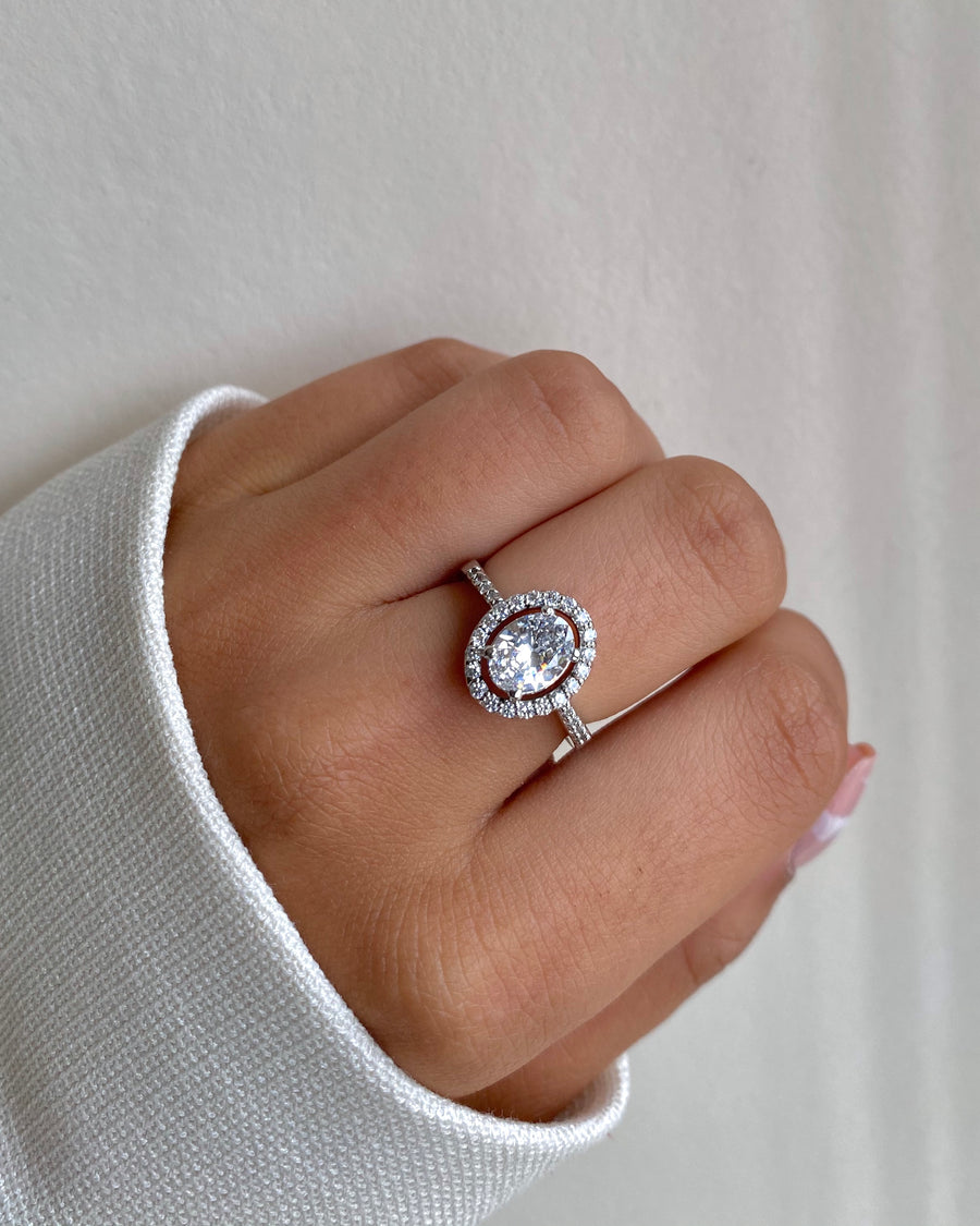 Classic Oval Cut Halo Ring