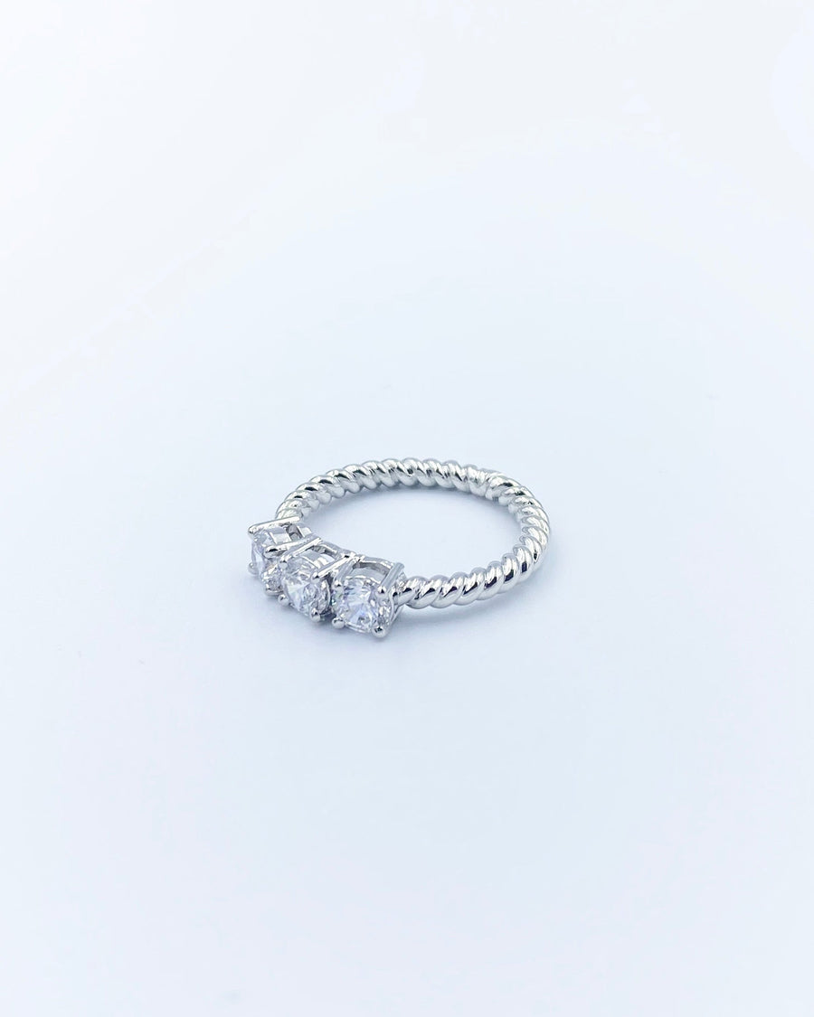 Silver Rope Style Twist Ring