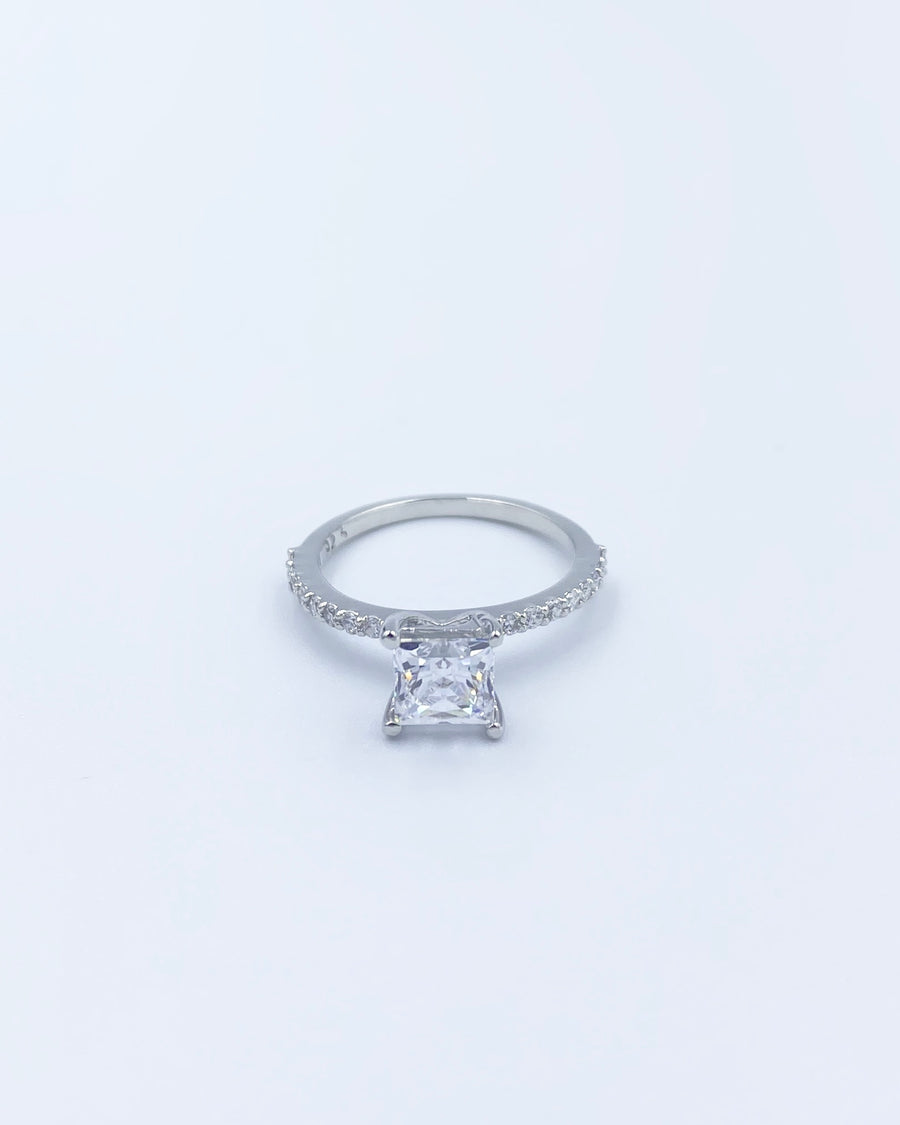Silver Square Cut Ring