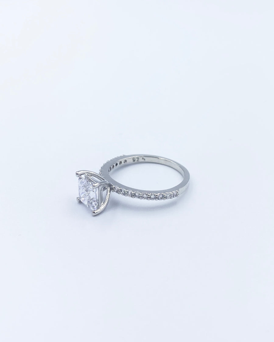 Silver Square Cut Ring