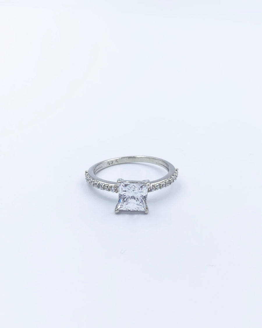 Silver Princess Cut Ring