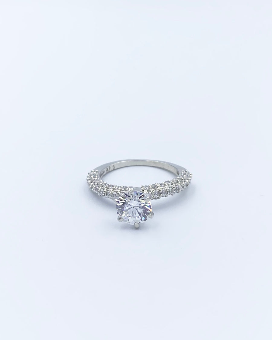 Silver Round Cut Classic Ring