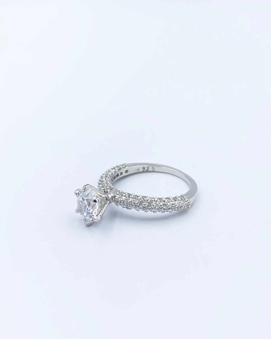 Silver Round Cut Classic Ring