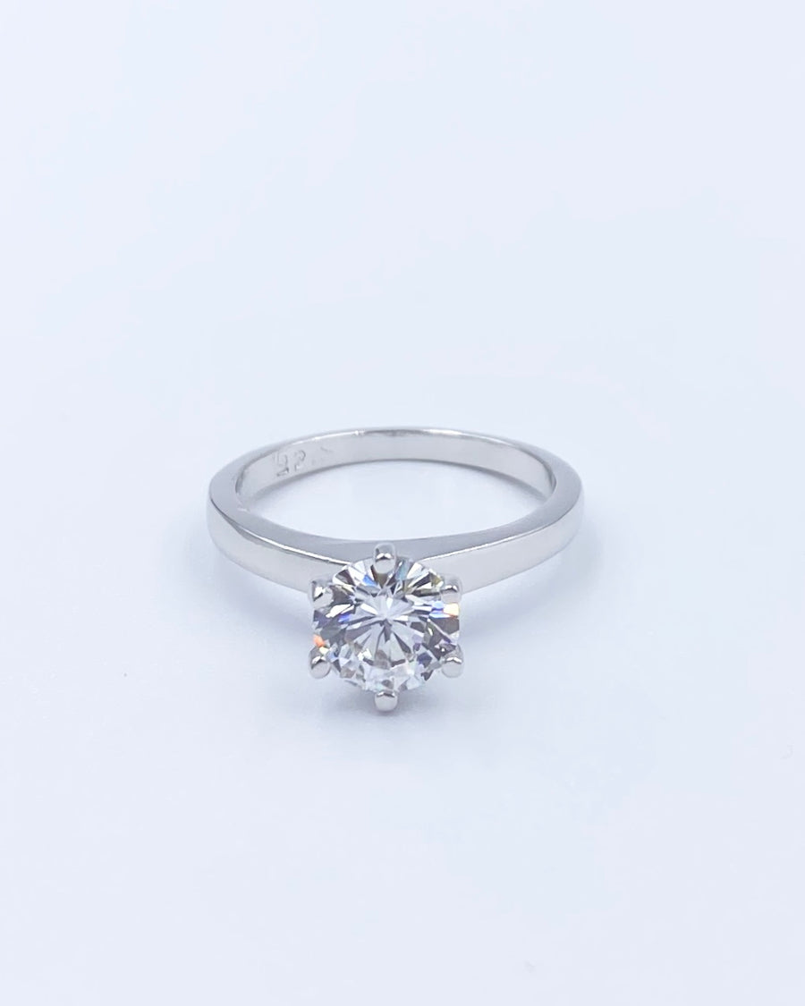 Silver Mini Round Cut Ring