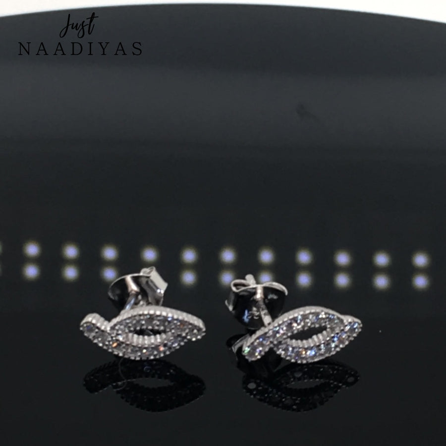 Sterling Silver Clustered Curve Earrings justnaadiyas.com