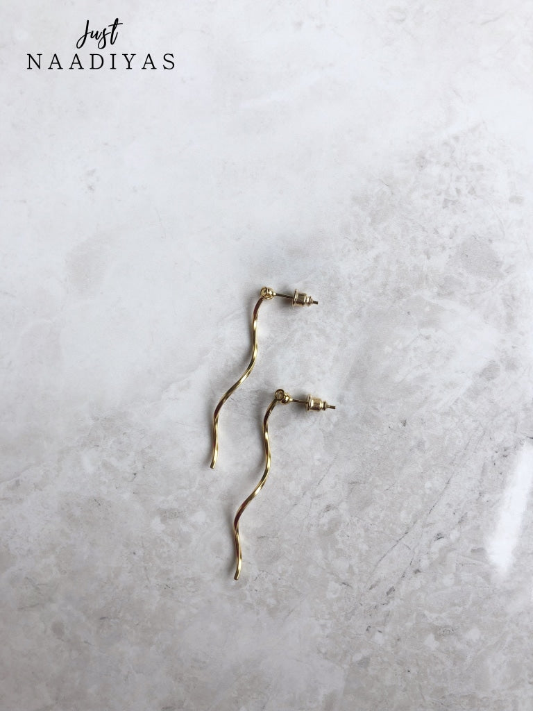 Fashion Earrings Gold Spiral drops justnaadiya.com