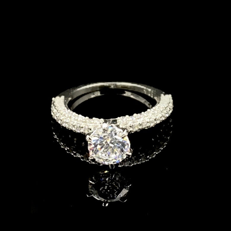 Silver Round Cut Classic Ring