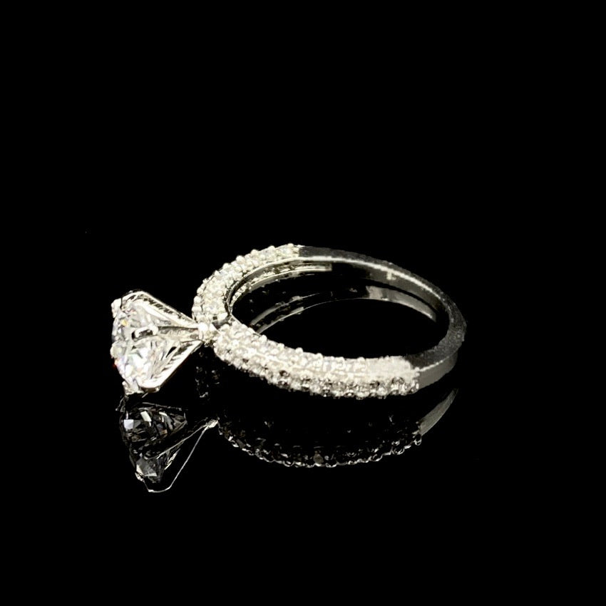 Silver Round Cut Classic Ring