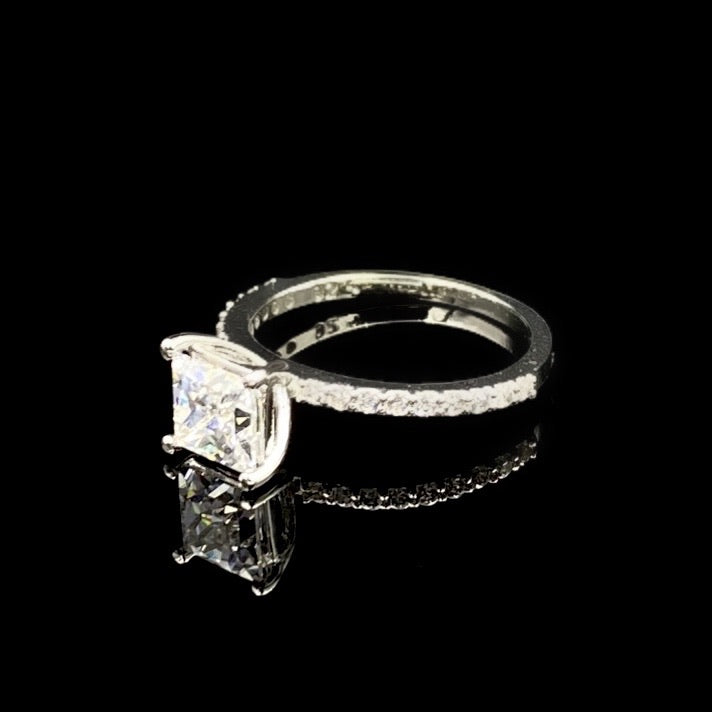 Silver Square Cut Ring