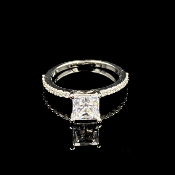 Silver Square Cut Ring