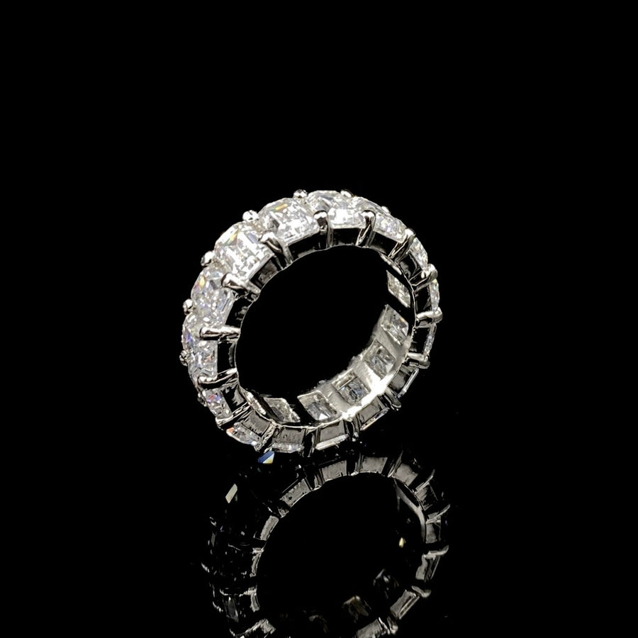 Silver Chunky Baguette Eternity Ring